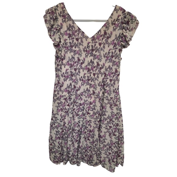Rabbit Rabbit Rabbit Women Dresses & Skirts - Rabbit‎ Rabbit Rabbit Women Purple Floral Flutter Sleeve V-Neck Dress 16W Plus